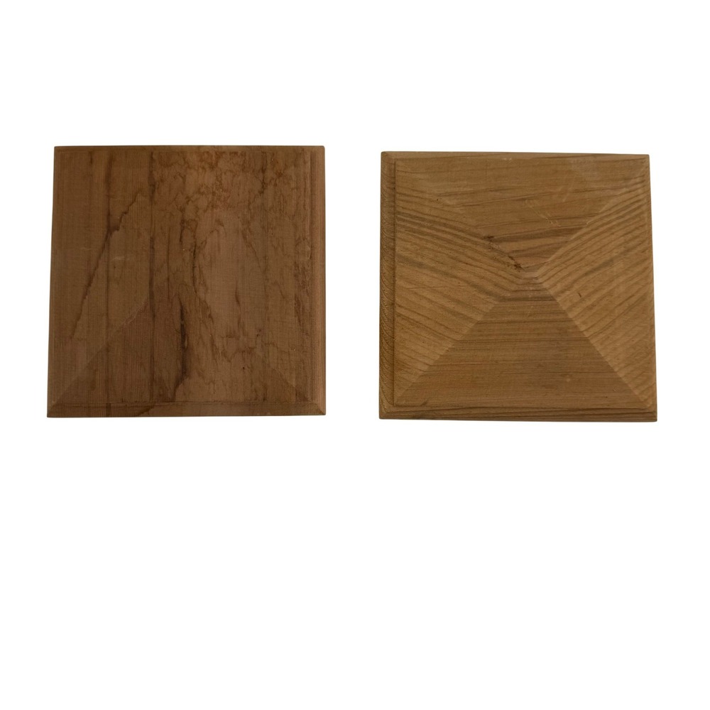 Deckorators 2 Pack Cedar Newport Pyramid Post Cap for 4x4 Wood Post NEW